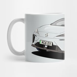 MG4 EV Electric Car in White Mug